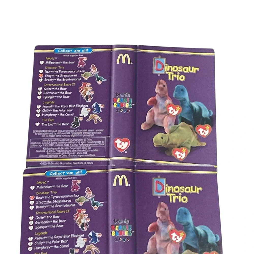 2000 Mcdonald's TY Beanie Babies Special Dinosaur Trio -3 Beanie‎ Set